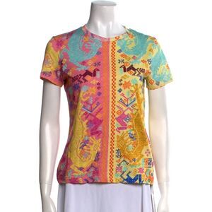 Etro Multicolor Short Sleeve Women's Tee size 10 EUC